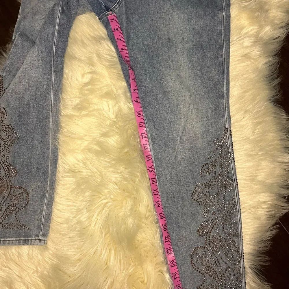 Soft surroundings stone washed bronze studded cropped denim sz 14 - Picture 8 of 8
